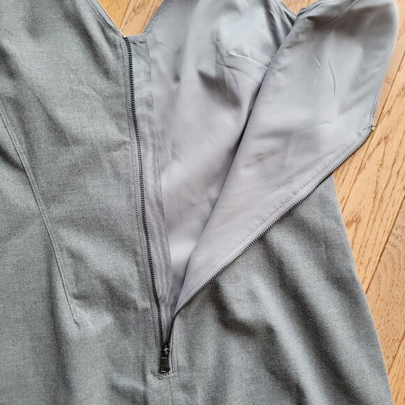 Banana Republic Gray Sleeveless Pencil Sheath Dress V Neck 2 - Picture 8 of 16